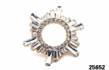 Metal glass rhinestone shoe buckle