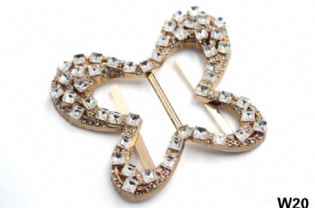 Designer metal rhinestone shoe buckle