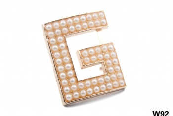 Fashion metal pearl shoe buckle