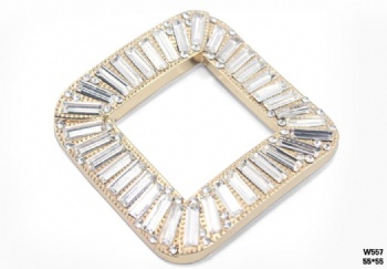 Metal glass rhinestone shoe buckle