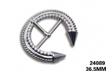 Gun metal rhinestone pin buckle