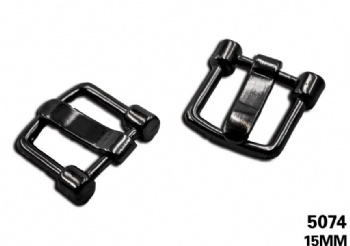 Black metal single pin buckle