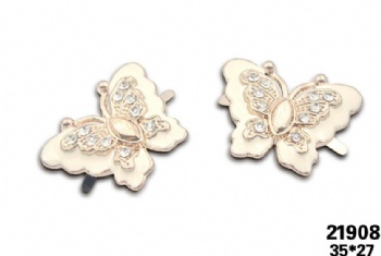 Butterfly shaped metal rhinestones clip decorative shoe accessories