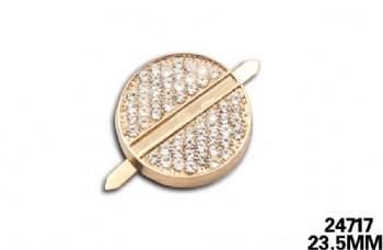 Custom metal rhinestone round clip