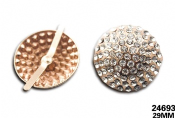 Fashion metal round rhinestone clip accessories